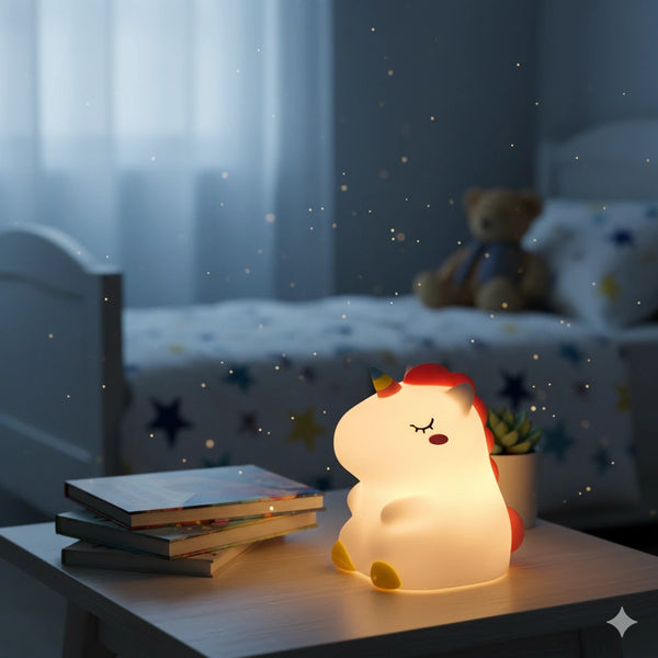 Petite Veilleuse Licorne Rechargeable en Silicone