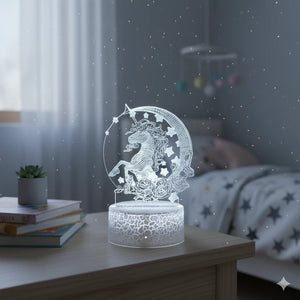 Veilleuse Licorne 3D 16 Couleurs avec Télécommande