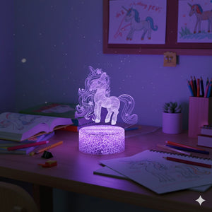 Grande Veilleuse Licorne 3D 16 Couleurs avec Télécommande