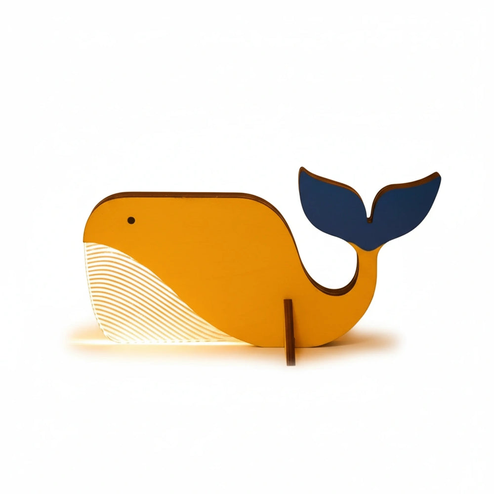 Veilleuse Bébé Baleine en Bois