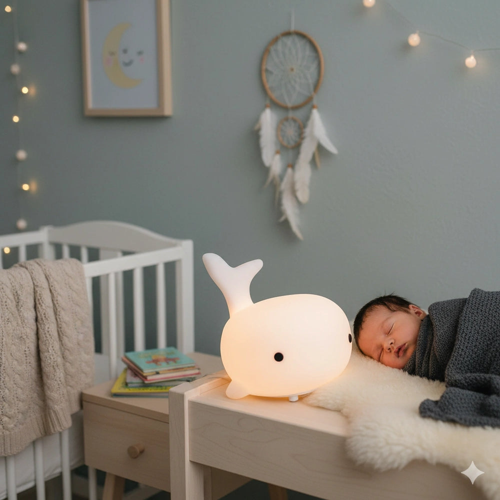 Veilleuse Baleine Blanche Rechargeable
