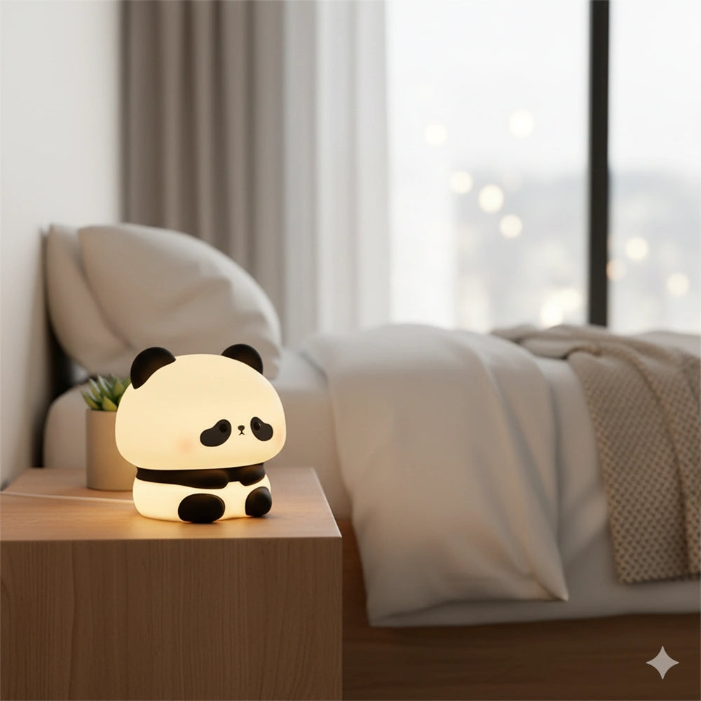 Veilleuse Panda Bebe Led Rechargeable en Silicone