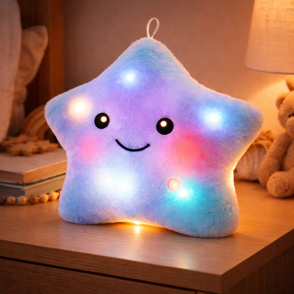 Oreiller En Peluche Lumineux Et Coloré En Forme D’étoile
