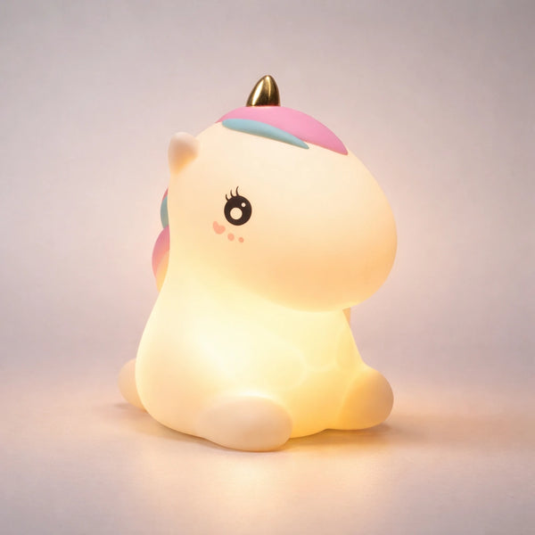 Veilleuse Colorée Licorne LED, En Silicone, Rechargeable Par USB