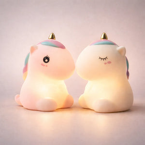Veilleuse Colorée Licorne LED, En Silicone, Rechargeable Par USB