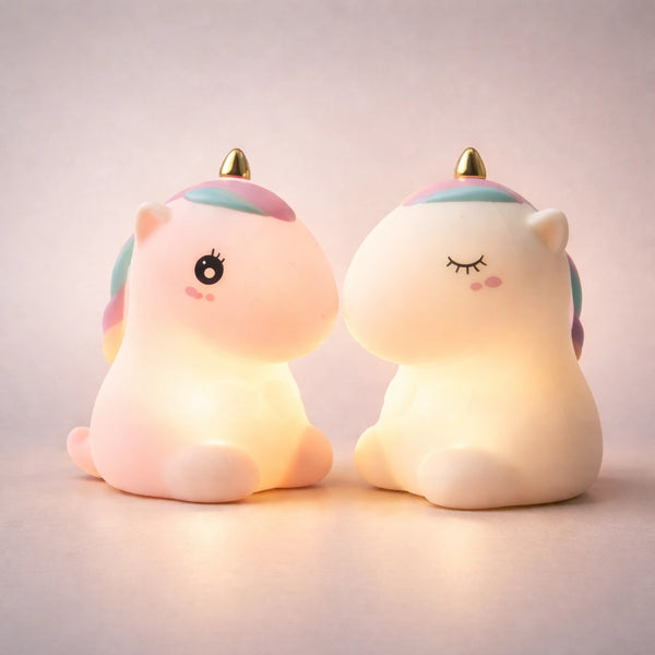 Veilleuse Colorée Licorne LED, En Silicone, Rechargeable Par USB