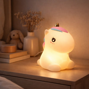 Veilleuse Colorée Licorne LED, En Silicone, Rechargeable Par USB