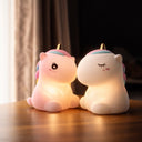 Veilleuse Colorée Licorne LED, En Silicone, Rechargeable Par USB