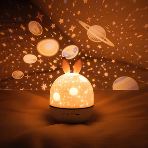 Veilleuse Lapin Projection Étoiles
