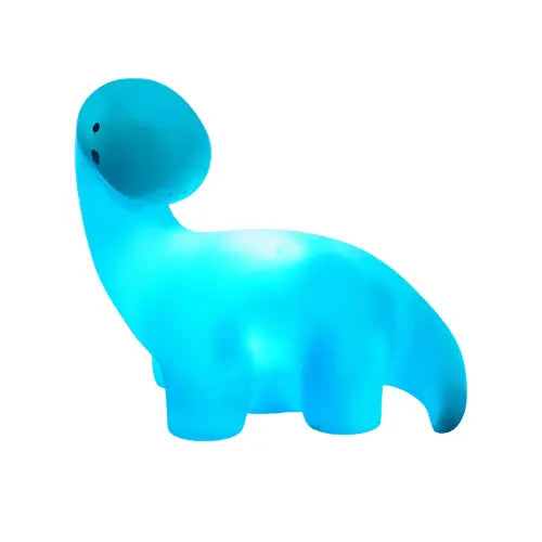 Veilleuse dinosaure LED bleu en forme d’animal mignon, idéale pour apaiser le sommeil des enfants et des bébés avec une lumière douce et rassurante.