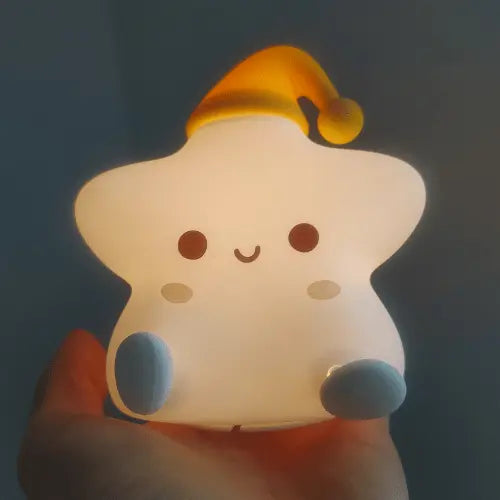 Avis client positif avec veilleuse étoile en silicone, lampe de nuit rassurante pour enfant et bébé