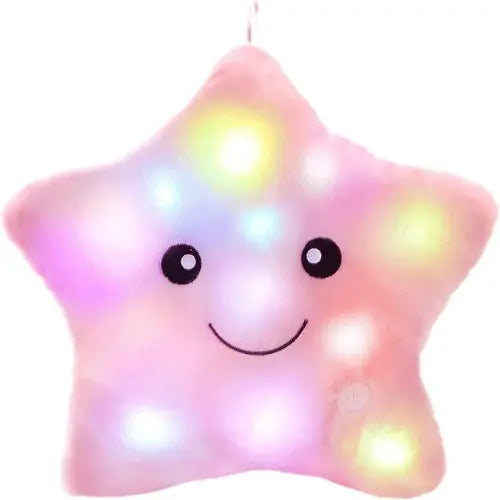 Coussin en peluche lumineux en forme d’étoile multicolore, oreiller veilleuse apaisant pour bébé et enfant