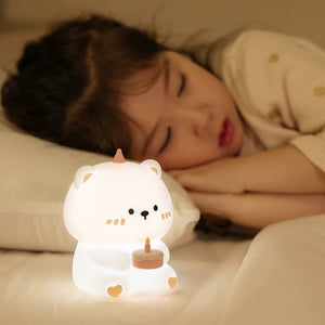 Ourson Lumineux Veilleuse Anniversaire En Silicone
