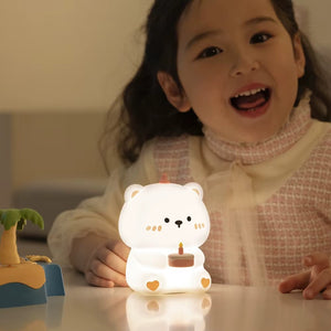 Ourson Lumineux Veilleuse Anniversaire En Silicone