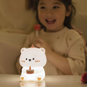 Ourson Lumineux Veilleuse Anniversaire En Silicone