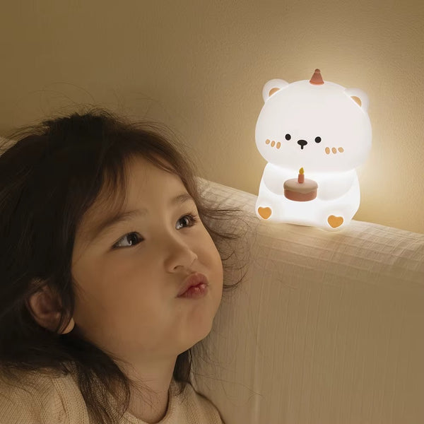 Ourson Lumineux Veilleuse Anniversaire En Silicone
