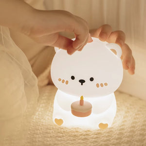 Ourson Lumineux Veilleuse Anniversaire En Silicone