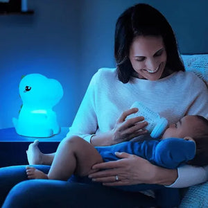 Lampe dinosaure en silicone LED 7 couleurs, veilleuse douce et amusante pour chambre bébé et enfant