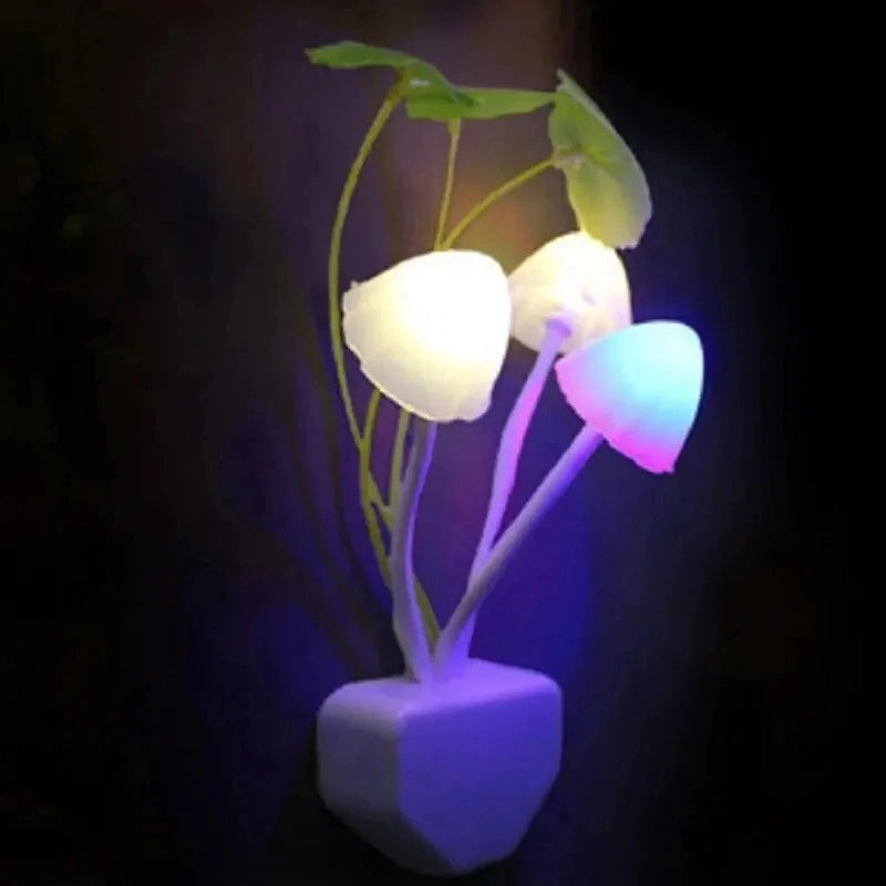 Lampe veilleuse champignon LED colorée, lumière douce et décorative pour chambre bébé et enfant