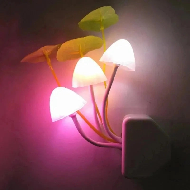 Lampe veilleuse champignon LED colorée, lumière douce et décorative pour chambre bébé et enfant