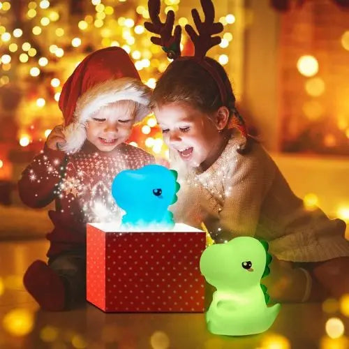 Lampe veilleuse LED dinosaure en silicone 7 couleurs, lumière apaisante et décorative pour chambre bébé