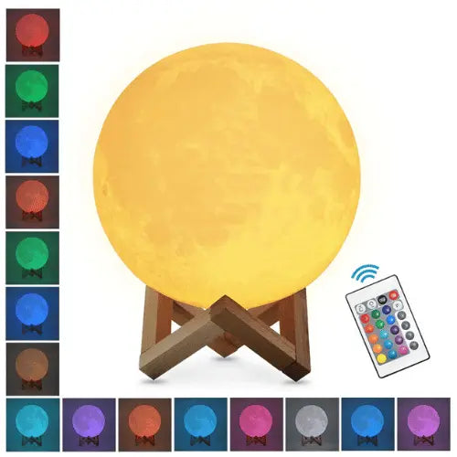 Lampe veilleuse lune LED réaliste, lumière douce et apaisante idéale pour chambre bébé et enfant
