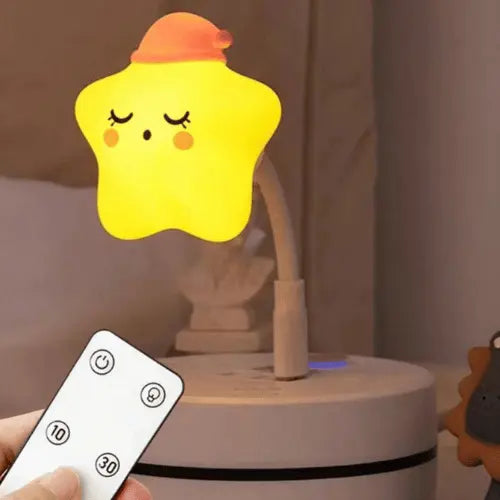 Mini veilleuse étoile LED USB avec télécommande, lampe de nuit douce et pratique pour chambre bébé et enfant