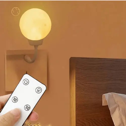 Mini veilleuse lune LED USB avec télécommande, lampe de nuit douce et apaisante pour chambre bébé et enfant
