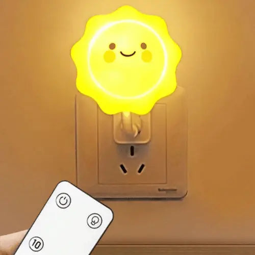 Mini veilleuse soleil LED USB avec télécommande, lampe de nuit douce et apaisante pour chambre bébé et enfant