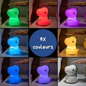 Veilleuse bébé dinosaure LED en silicone multicolore, lampe de nuit décorative et réconfortante pour chambre enfant