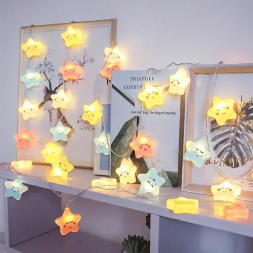 Veilleuse bébé étoile multicolore avec guirlande lumineuse, éclairage doux et amusant pour chambre enfant, veilleuse décorative et sécurisée