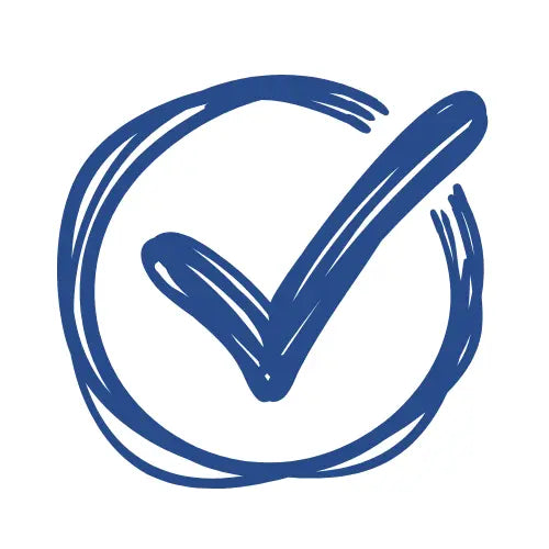 Icône check dessinée façon enfant pour montrer la qualité et la vérification des veilleuses proposées.