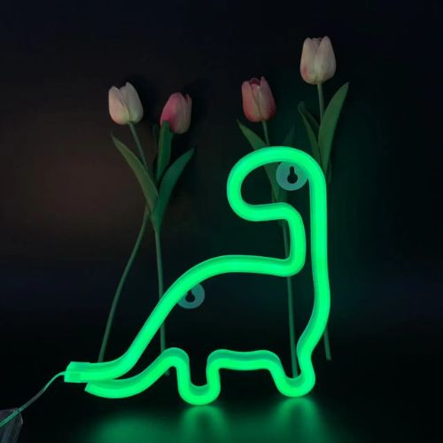 Panneau veilleuse fluo en forme de dinosaure LED, lumière décorative et sécurisée pour chambre bébé et enfant