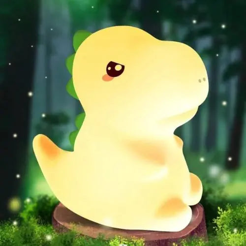 Veilleuse dinosaure en silicone souple 7 couleurs, lampe LED douce et apaisante pour chambre bébé et enfant