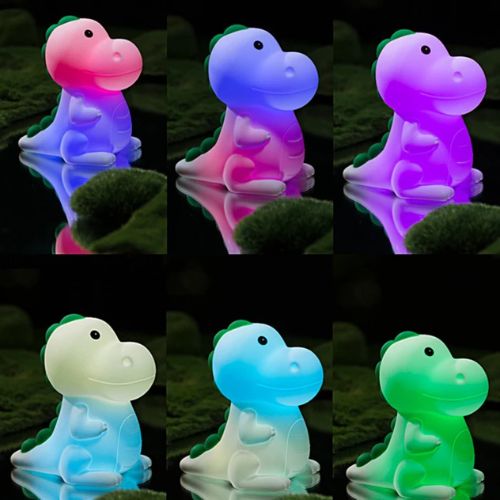 Veilleuse bébé dinosaure USB tactile, lampe de nuit douce avec plusieurs couleurs pour chambre enfant