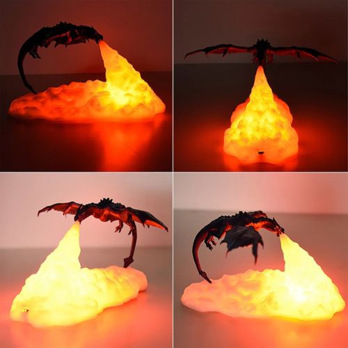Veilleuse bébé imprimée en 3D en forme de dragon dinosaure, lampe de nuit décorative et sécurisée pour chambre enfant