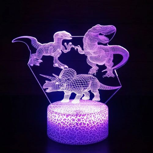 Veilleuse LED 3D avec 3 dinosaures, lampe décorative douce et sécurisée pour chambre bébé et enfant