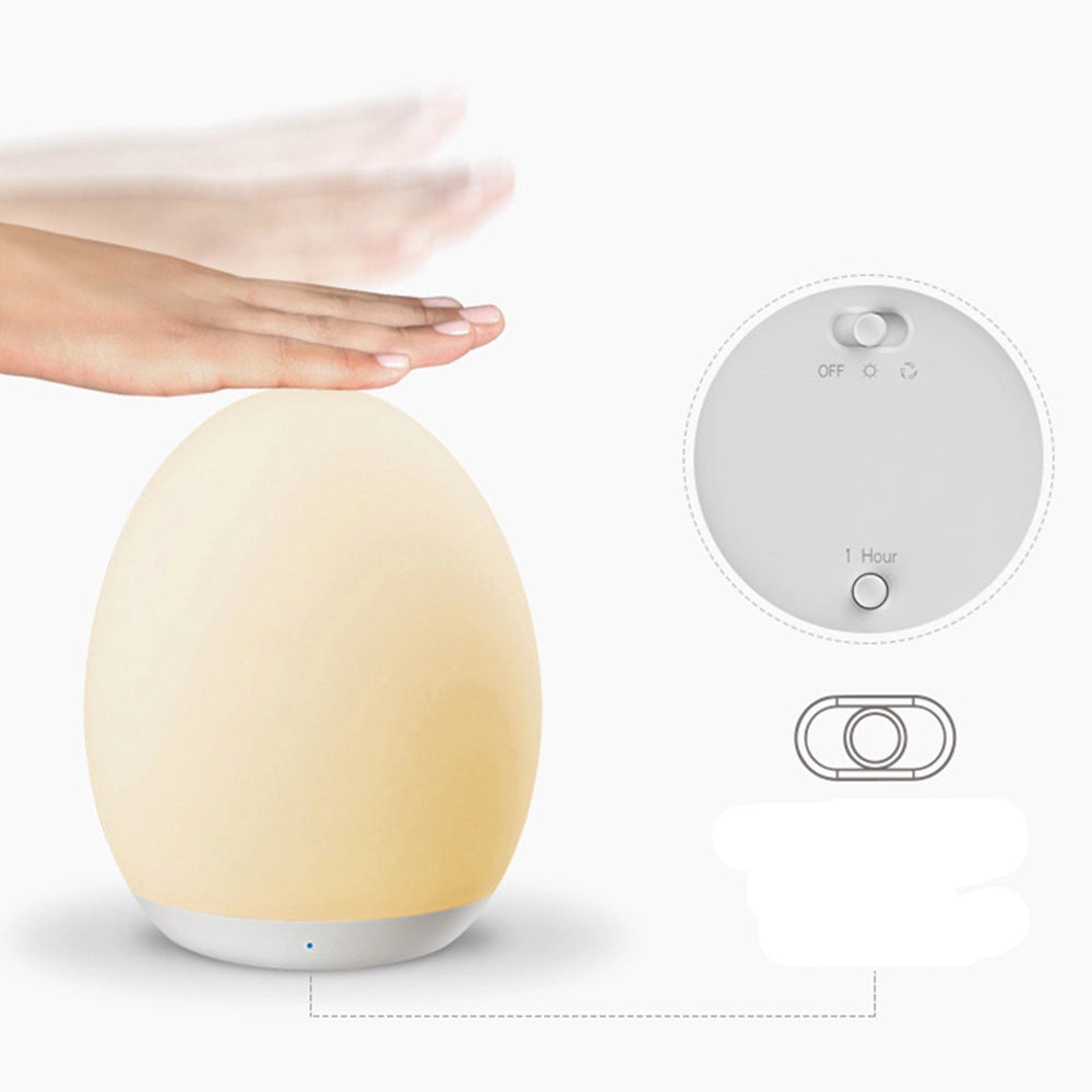 Veilleuse bébé LED en forme d’œuf, rechargeable USB, lumière douce et décorative pour chambre enfant
