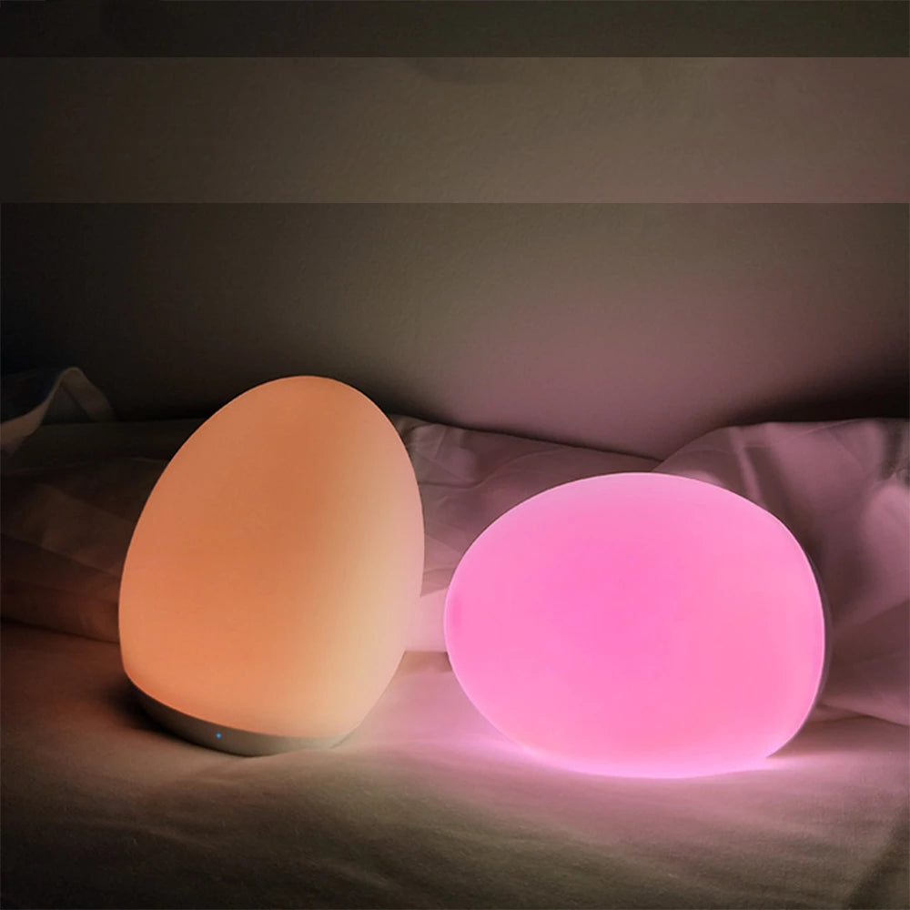Veilleuse bébé LED en forme d’œuf, rechargeable USB, lumière douce et décorative pour chambre enfant