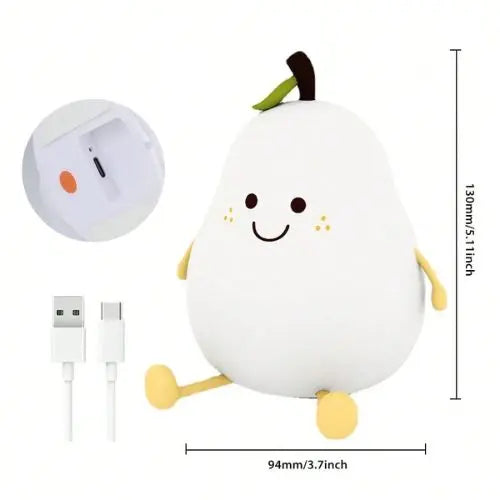 Veilleuse LED poire 7 couleurs multicolores, design mignon et lumineux pour apaiser bébé et décorer chambre enfant