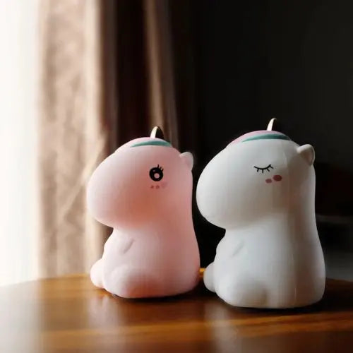 Veilleuse bébé licorne LED en silicone, colorée et rechargeable USB, lampe de nuit douce et apaisante pour chambre enfant