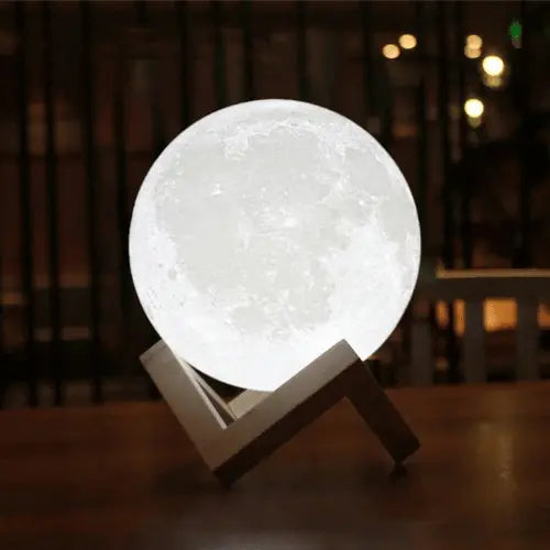 Veilleuse lune LED design réaliste, lampe de nuit décorative et sécurisée pour chambre bébé et enfant