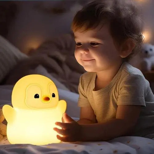 Veilleuse pingouin LED avec batterie rechargeable, lumière douce et sécurisée pour chambre bébé et enfant